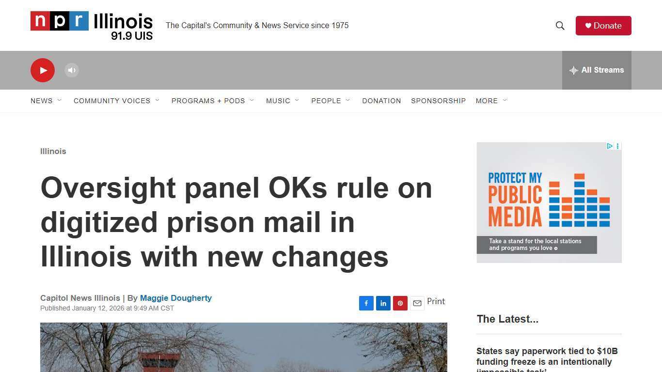 Oversight panel OKs rule on digitized prison mail in Illinois with new changes | NPR Illinois