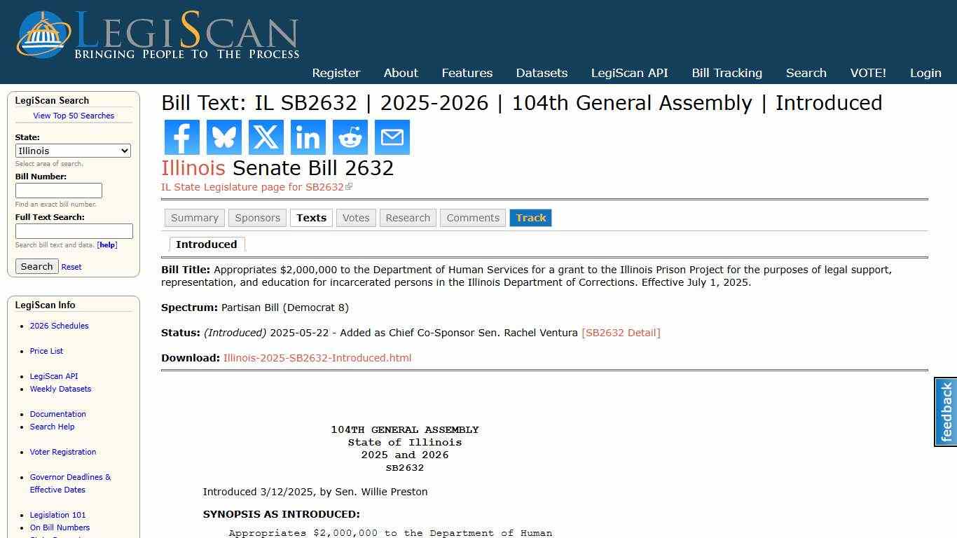 Bill Text: IL SB2632 | 2025-2026 | 104th General Assembly | Introduced | LegiScan