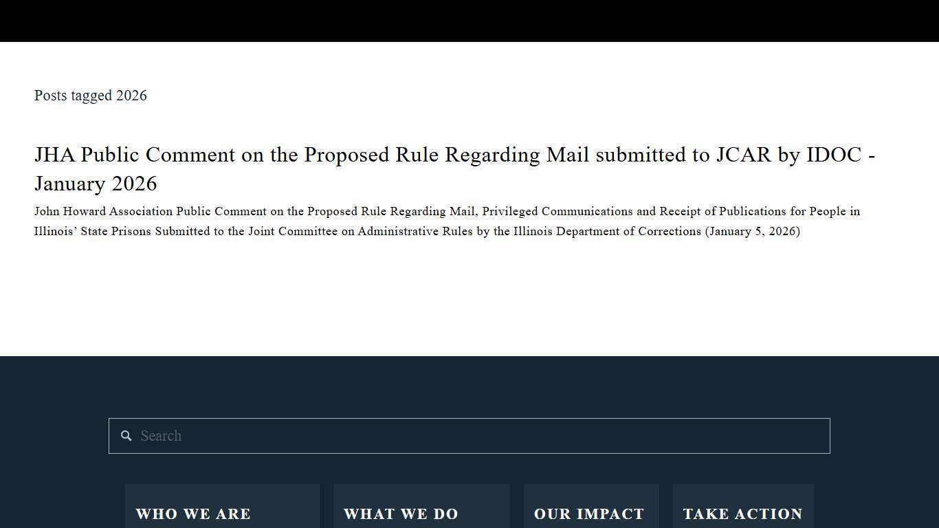 2026 — Policy Statements — John Howard Association of Illinois