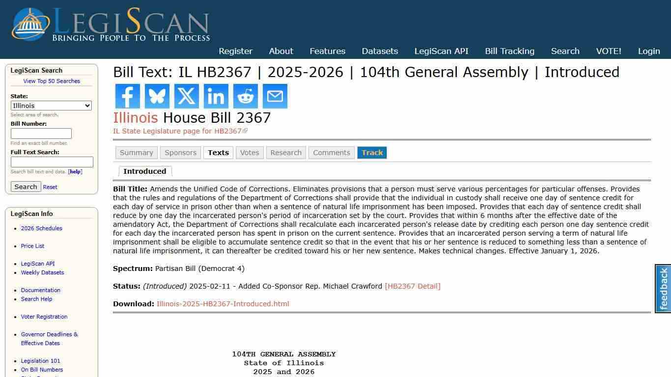 Bill Text: IL HB2367 | 2025-2026 | 104th General Assembly | Introduced | LegiScan